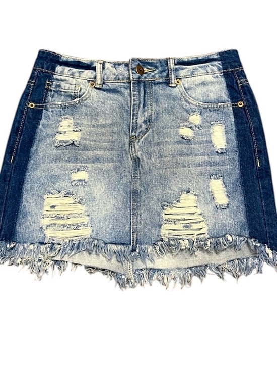 Vintage Havana Dresses & Skirts - Distressed Vintage Havana - 2 toned denim skirt - size 27